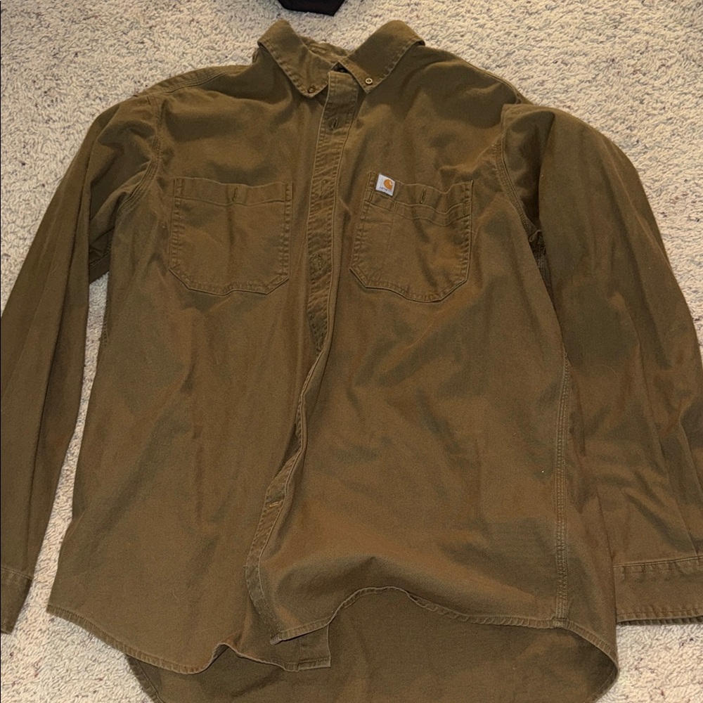 Carhartt Tan Long Sleeve Button Up